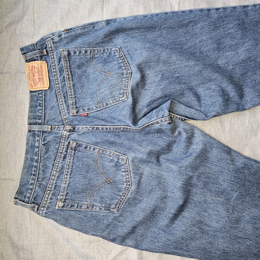 Y2K Levi's 550 Relaxed Fit Jeans Womens 14M Blue Denim High Rise Tapered Leg 28" - Picture 3 of 13